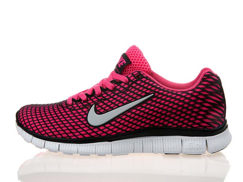 Nike Free 5.0 femmes legeres chaussures de course rose noir (3)